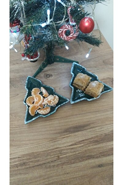 RENKLİMASALTASARIMLAR Pine Tree Christmas Plate