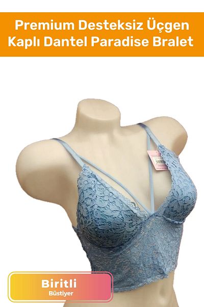 Pastimore Bustieră Premium fără suport, acoperită cu dantelă Biritli Paradise Bralet
