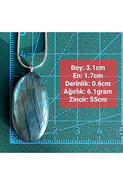 Singincraft Yüksek Kalite Labrodit Doğal Taş Kolye -11- ( El Yapımı Tasarım Ürünler )