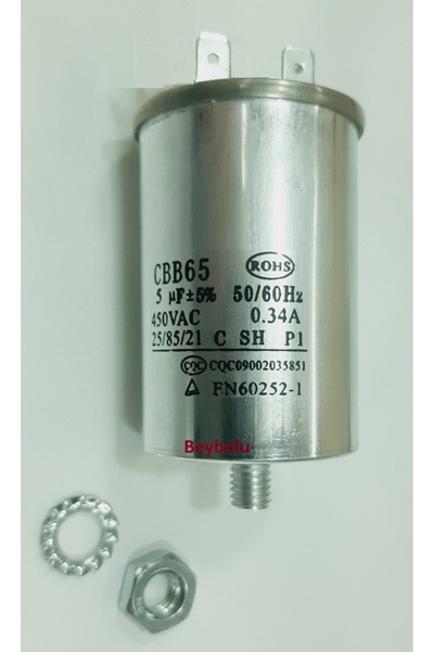 FullYedek 5 mf Metal Kondansatör Altus Bulaşık Makinesi Motor Kapasitörü 5 mf...