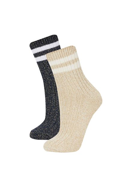 DeFacto Women's 2-Piece Cotton Long Socks A5929axns