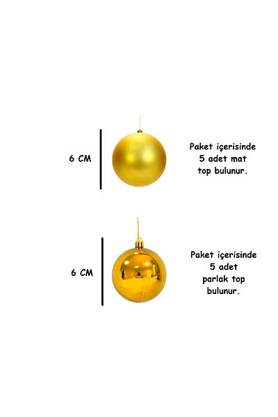 Yusuf Dirik YD Party Supplies Christmas Tree Ball 10 Pieces 6 cm Luxury Boxed Shiny Matte Model