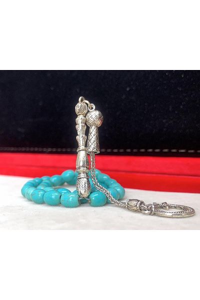Kehribarkolik TURQUOISE FIRUZE NATURAL STAR Rosary