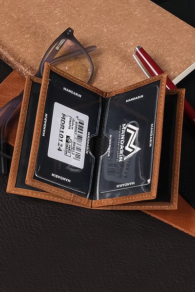 TESBİHCİBABA Mandarin Full Grain Madrid Men's Leather Card Holder-wallet