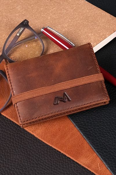 TESBİHCİBABA Mandarin Full Grain Monaco Men's Leather Card Holder