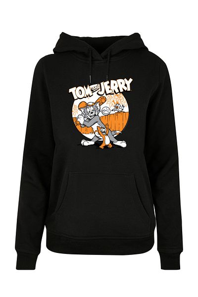 F4NT4STIC Damen Tom und Jerry spielen Baseball mit Ladies Basic Hoody
