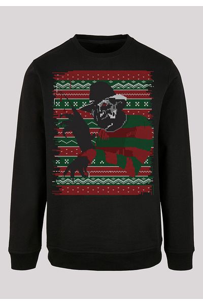 F4NT4STIC Herren Nightmare On Elm Street Christmas Fair Isle mit Basic Crewneck
