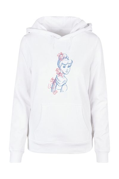 F4NT4STIC Damen Aschenputtel-Maus-Skizze und DISNEY-Halsaufdruck mit Ladies Basic Hoody