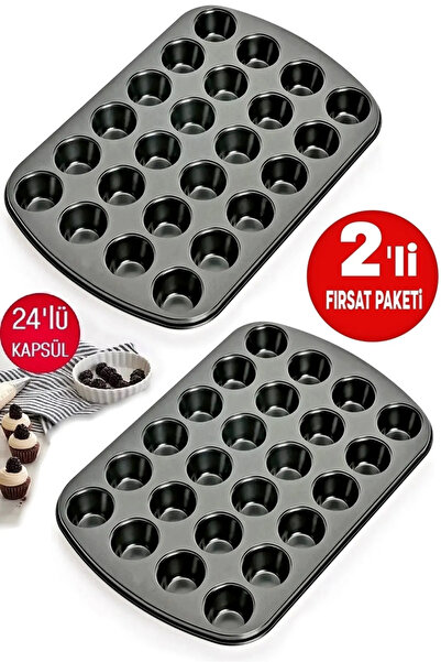 Berdina Home Muffin Kalıbı 24'lü Mini Cupcake Fırın Kapsülü Kek Browni Kekstr...