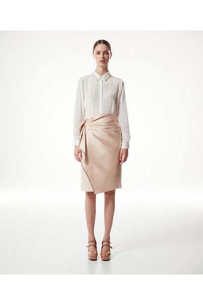 Machka Gathered skirt with crystal stone stripes