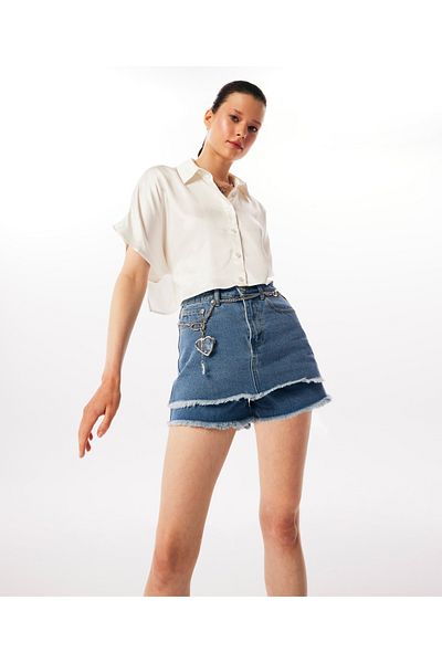 Twist Glänzende strukturierte Bluse