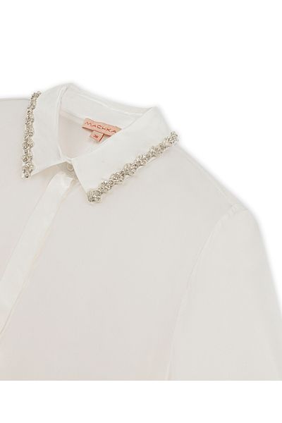 Machka Crystal Stone Striped Blouse