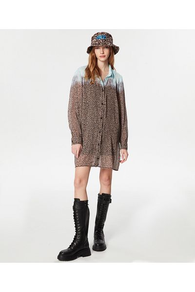 Twist Kleid mit Animal-Print und Farbverlauf
