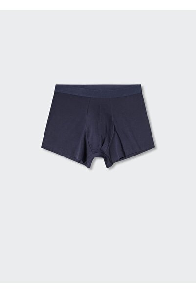 MANGO Man Pamuklu 3’lü Mavi Bokser Paketi