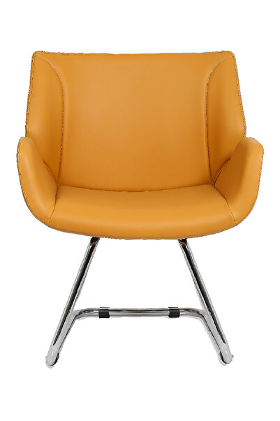 HUNT MOBİLYA Hunt Mobilya Avor Sarı Deri Ofis Bekleme Koltuğu