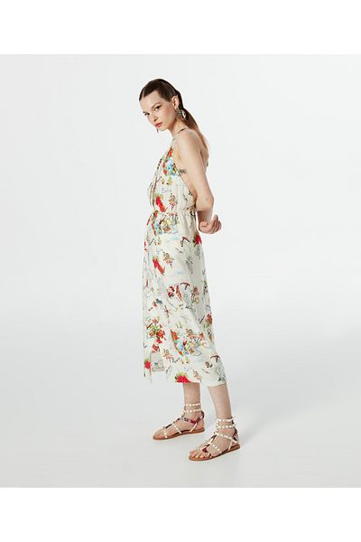 Twist Visual Printed Double Breasted Dress