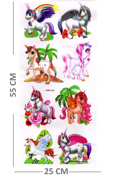 Limmy Autocolant de perete Autocolant 3D în relief, Autocolant de perete 3d (XMB005) 55x25 cm - Unicorn Spring