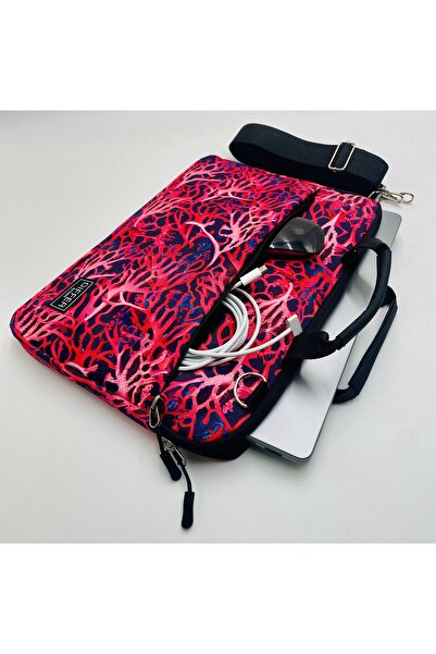 Differ Studio 13-13,3-14'' ιντσών μοτίβο κοραλλιών κόκκινο αδιάβροχο με λουράκι/φορητό υπολογιστή/macbook/φορητό υπολογιστή/τσάντα