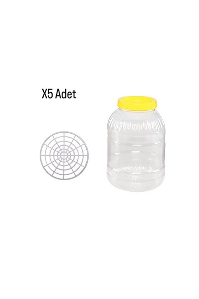 Metler Pet Bidon Seperatörlü Pet Bidon Saklama Kabı Turşu Zeytin Peynir Saklama Pet Bidonu 5 Adet 5 Lt.