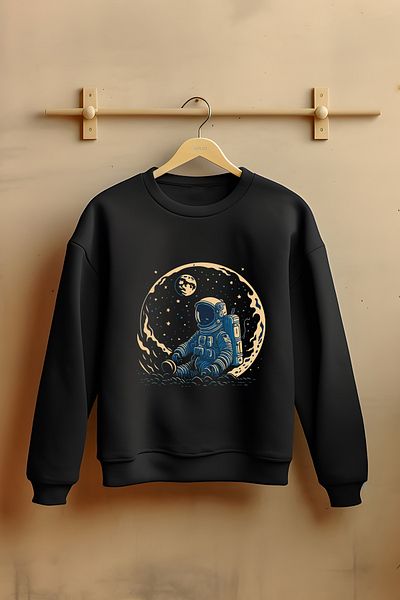 ADA BEBEK ÇOCUK Унисекс памучен суитшърт Thinker Astronaut