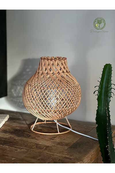Renesse Home Ruwa Handmade Rattan Table Lamp & Lampshade