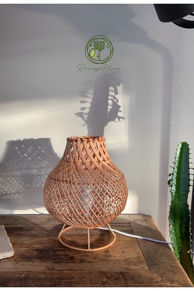 Renesse Home Ruwa Handmade Rattan Table Lamp & Lampshade