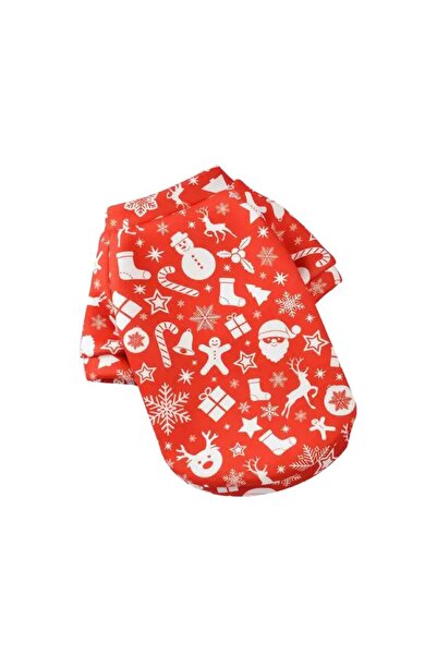 change34 زي Merry Cristhmas للحيوانات الأليفة والقطط والكلاب باللون الأحمر