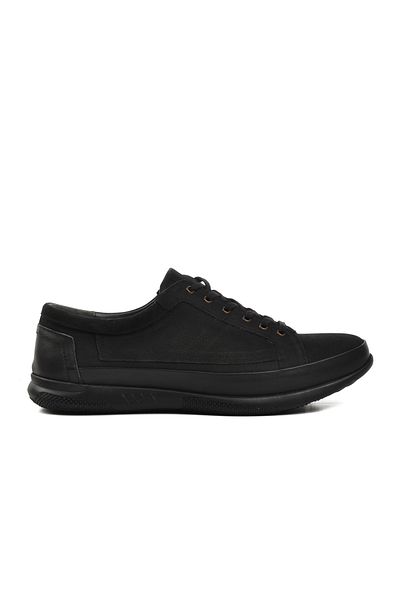 AYAKMOD 4380 Pantofi casual pentru bărbați din piele naturală nubuc neagră