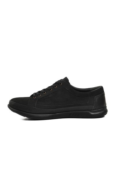 AYAKMOD 4380 Pantofi casual pentru bărbați din piele naturală nubuc neagră