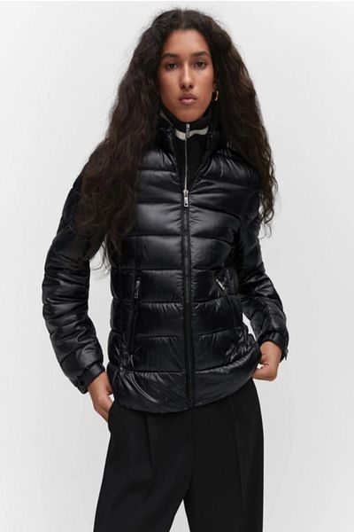 MANGO Quilted Anorak Coat with Pockets