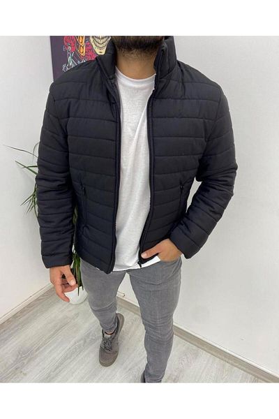 Baycombine35 Unisex Black Zippered Coat