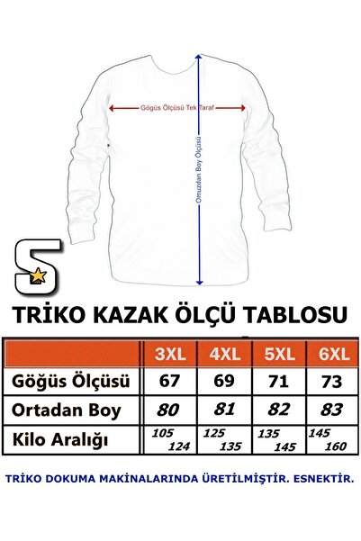 Starbattal Men's Large Size Crew Neck Basic Knitwear Sweater 23750 ANTHRACITE