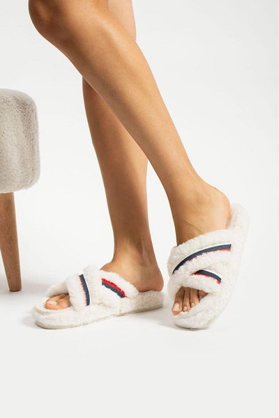 Moda Frato Modafrato PARIS Cross γυναικείες παντόφλες εσωτερικού χώρου Χειμερινές παντόφλες αθόρυβη σόλα