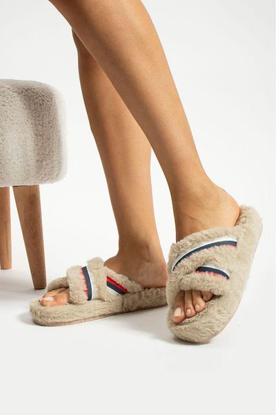 Moda Frato Modafrato PARIS Cross γυναικείες παντόφλες εσωτερικού χώρου Χειμερινές παντόφλες αθόρυβη σόλα