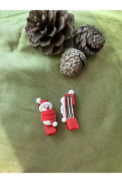 Melo 2-Piece Ribbon Covered Clip Buckle Christmas New Year Christmas