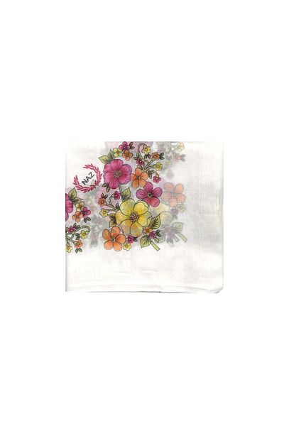 nazipek 100% Cotton Hollow Edge with Flowers to Embroider Macedonian Writing 100x100 Cm Scarf
