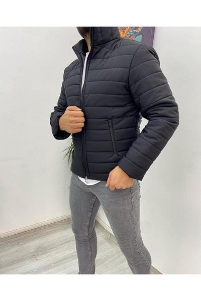 Baycombine35 Unisex Black Zippered Coat