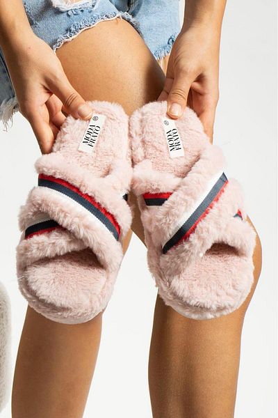Moda Frato Modafrato PARIS Cross γυναικείες παντόφλες εσωτερικού χώρου Χειμερινές παντόφλες αθόρυβη σόλα