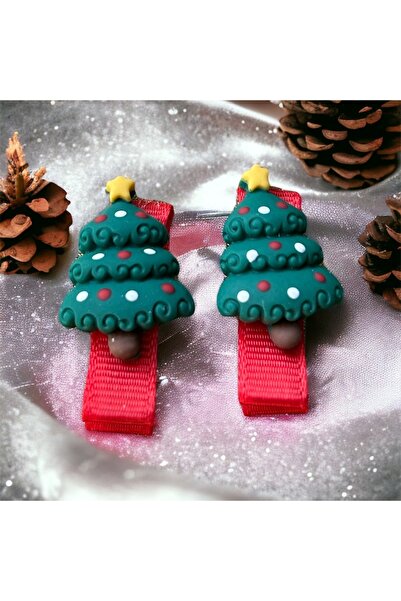 MeloKids 2-Piece Ribbon Covered Clip Buckle Christmas New Year Christmas