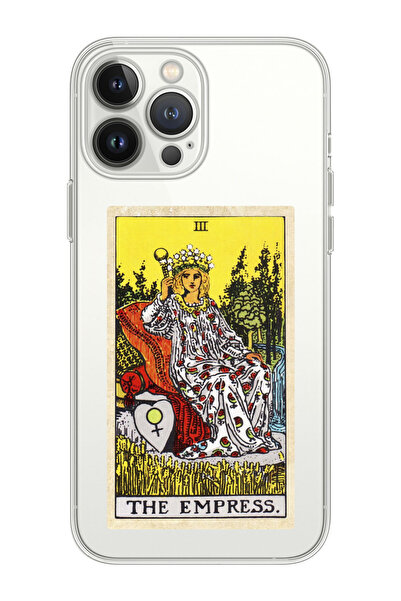 shoptocase Iphone 15 Pro Uyumlu The Empress Tarot Tasarımlı Premium Şeffaf Te...