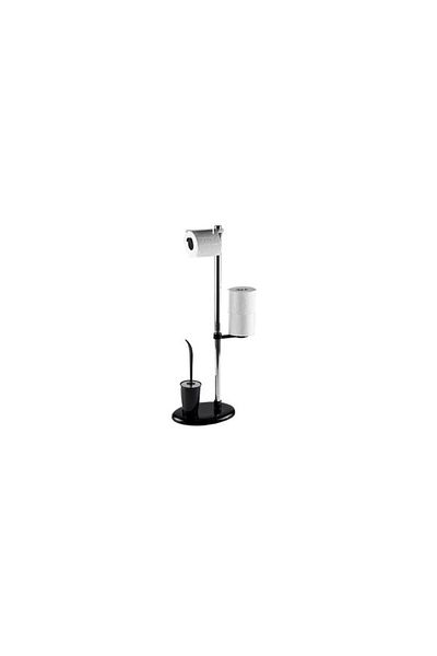 BAUBOSS Standing Set Black (Toilet Bowl Vacuum Cleaner, Paper Holder and Paper Stand)
