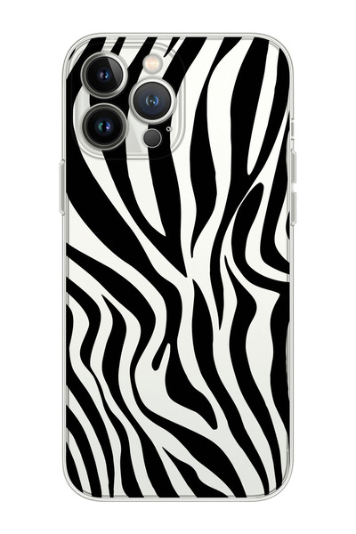 shoptocase Iphone 14 Pro Max Uyumlu Zebra Tasarımlı Premium Şeffaf Telefon Kı...