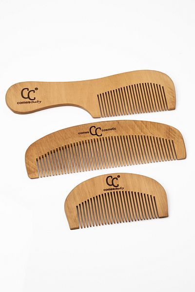 ComesBeauty 3-Piece Boxwood Comb Set 100% Natural (Mother Baby Child Set)