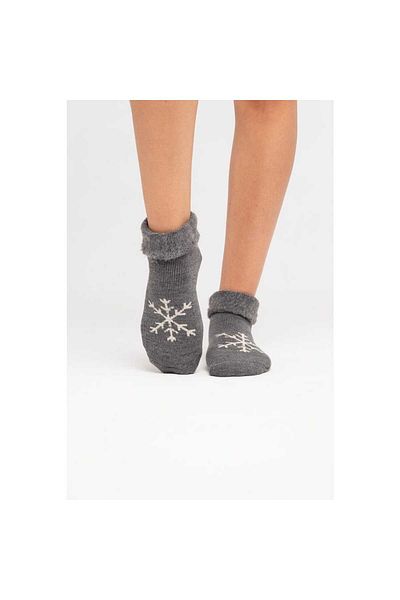 Ollero 3 Pairs Women's Thermal Christmas Curled Boot Socks