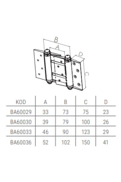 Beşel BEŞEL YAYLI MENTEŞE 1 ÇİFT SARI NO:30