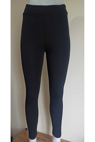 Noname Balanne Women's Black Side Red and White Striped Ribbed Fabric Leggings - Autumn / Winter