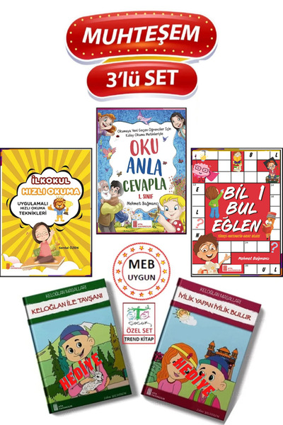 Ata Yayıncılık 1. Sınıf Ata Muhteşem 3'lü Set (hızlı Oku Anla Seti ) Hikayeler
