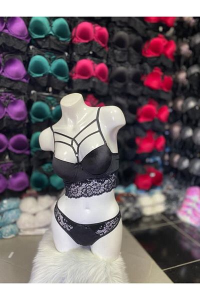 Wild Wake Γυναικείο Laceİ Velvet Special Design Κομψό Σετ σουτιέν και εσώρουχα με υποστήριξη