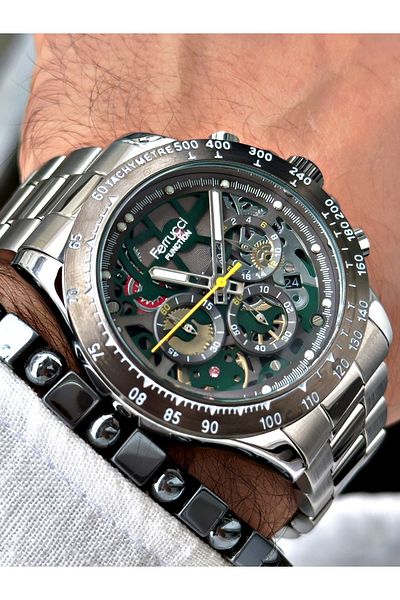 Ferrucci Silver Color Functions Active Men's Wrist Watch + BRACELET GIFT