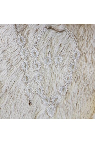 Handmade By HLY Handmade White Bijouterie Set (Necklace&Bracelet&Earrings)